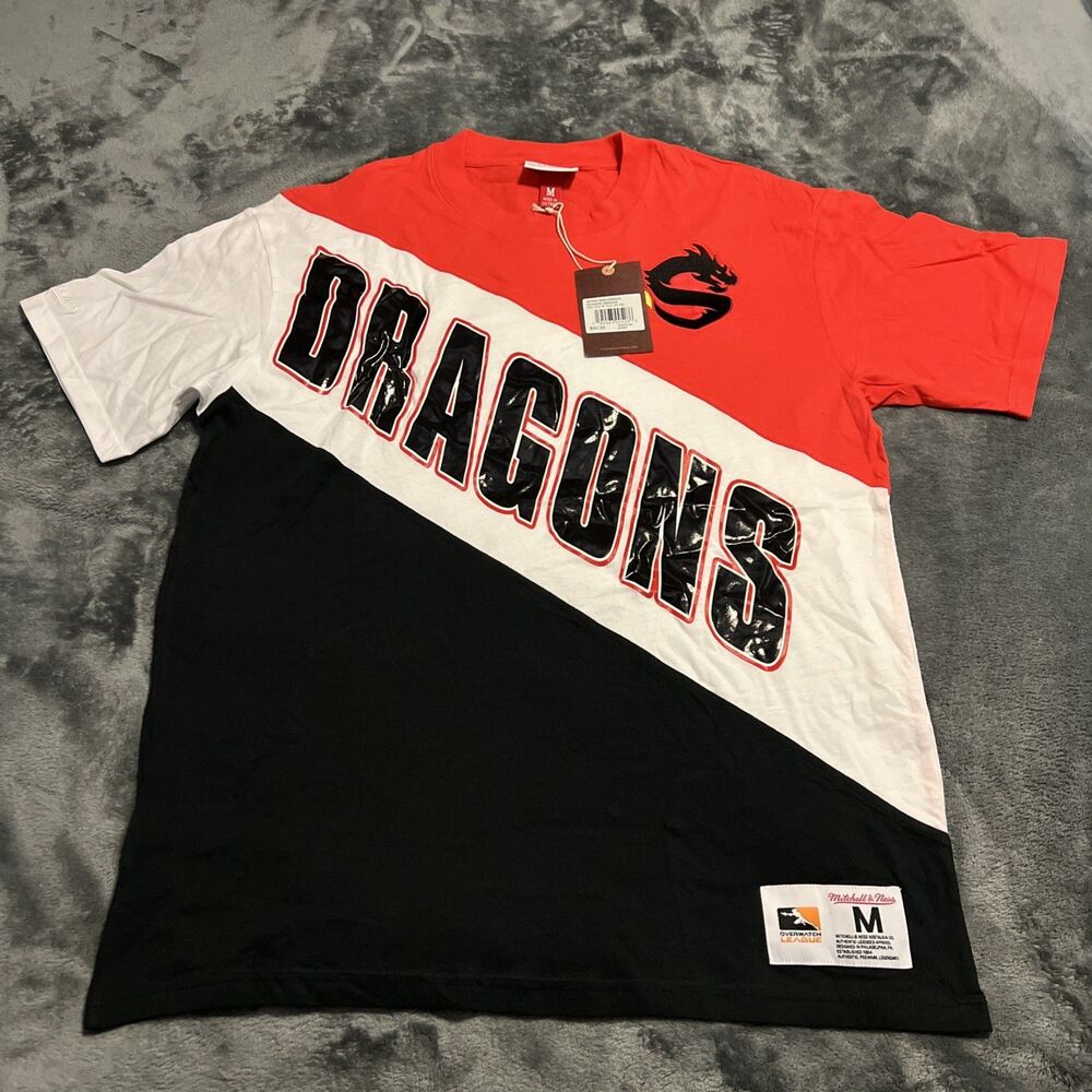 Medium Mitchell & Ness T Shirt Mens Shanghai Dragons OWL Overwatch Tee
